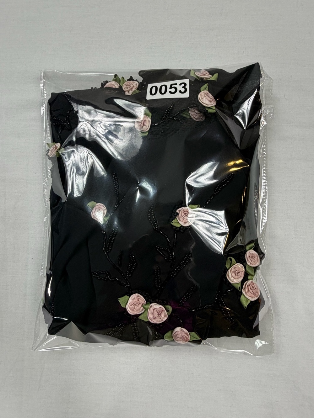Sue Wong Vintage "Rare" Black Silk Floral Rosette Beaded Dress Size 6 Romantic - Picture 16 of 16